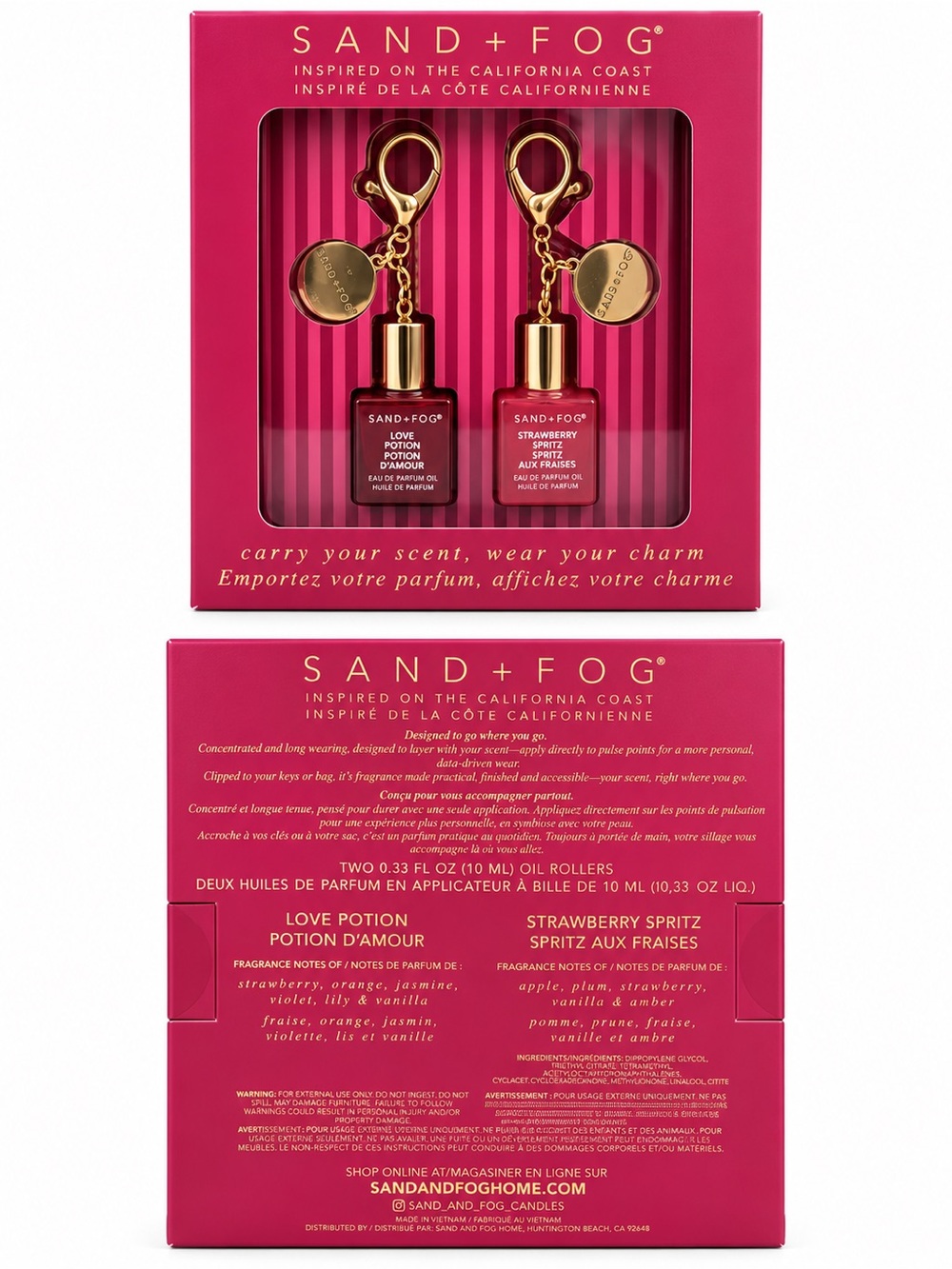 Sand + Fog Roll On Bag Charm Set